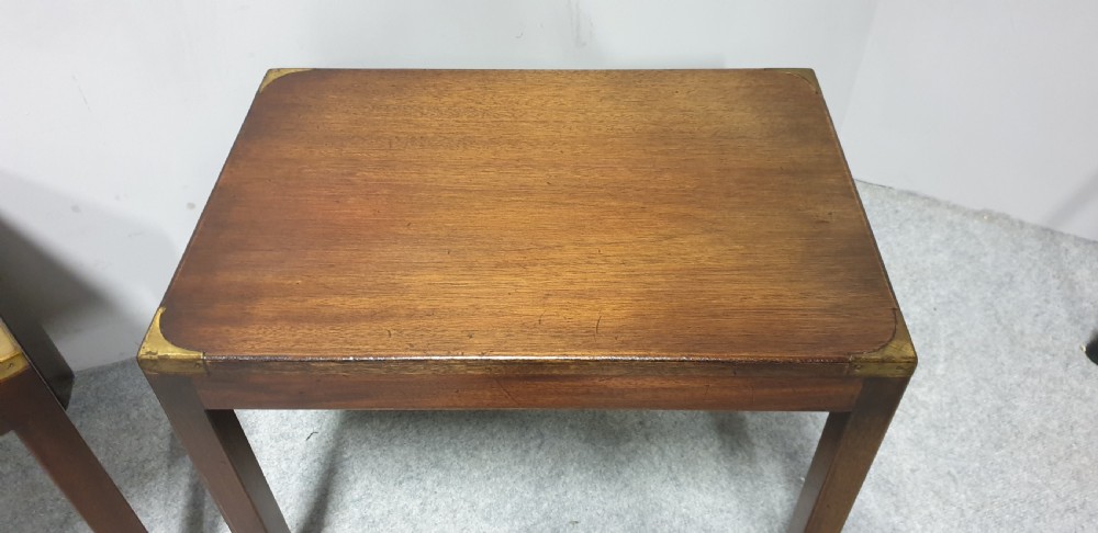 Pair Mahogany Campaign Coffee Tables View II