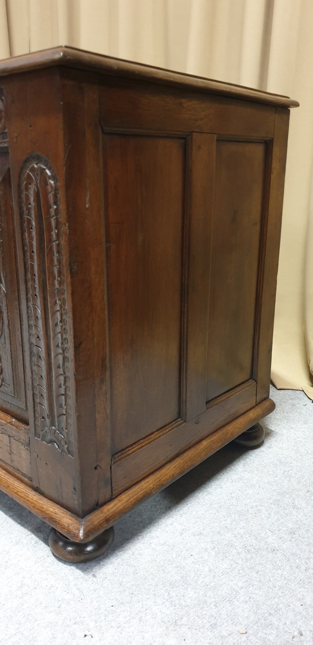 Large French oak coffer View IV