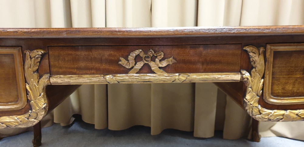 Large English Freestanding Mahogany Desk View III