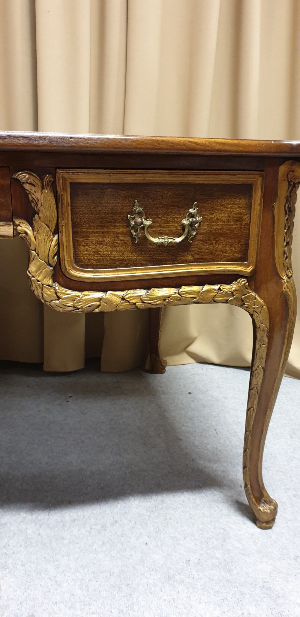 Large English Freestanding Mahogany Desk View IV