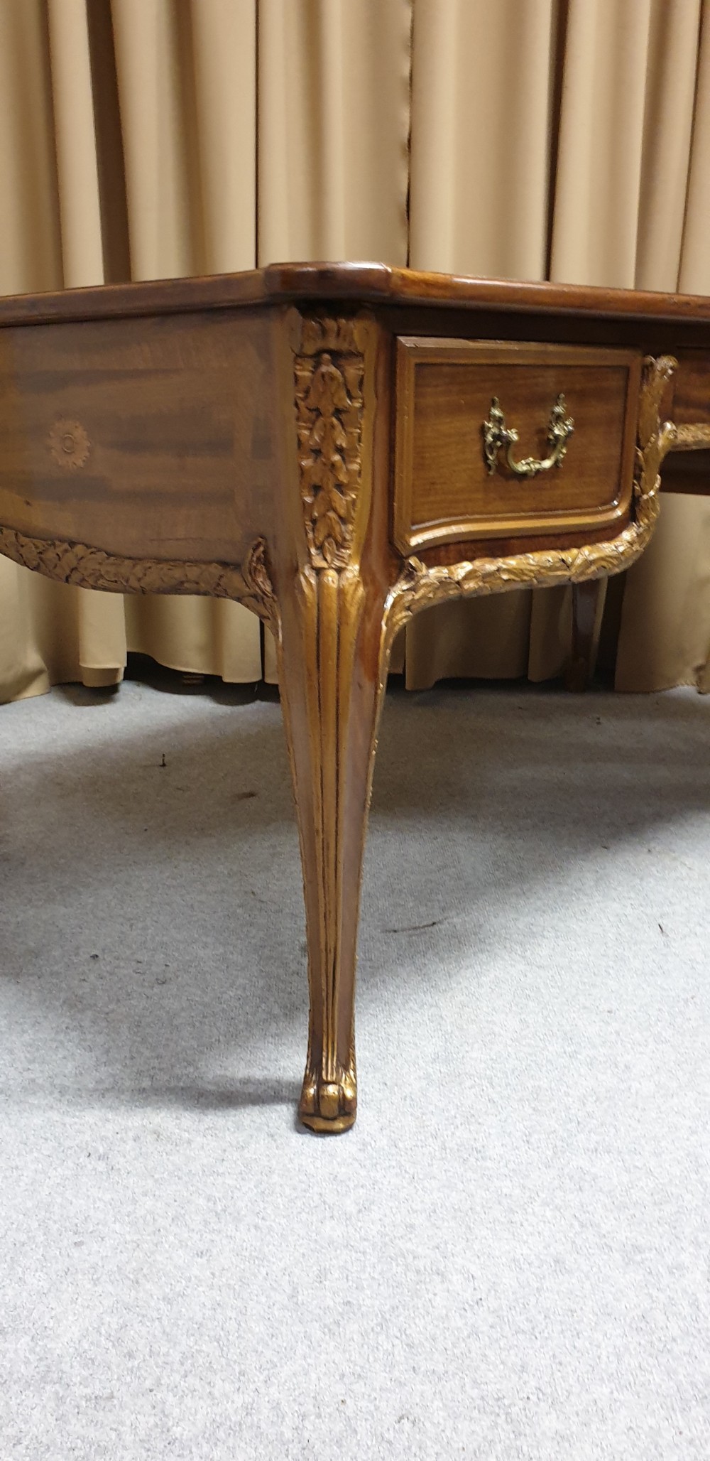 Large English Freestanding Mahogany Desk View V