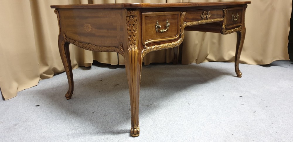 Large English Freestanding Mahogany Desk View VI