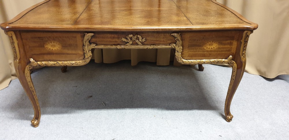 Large English Freestanding Mahogany Desk View IX