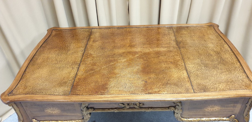 Large English Freestanding Mahogany Desk View X