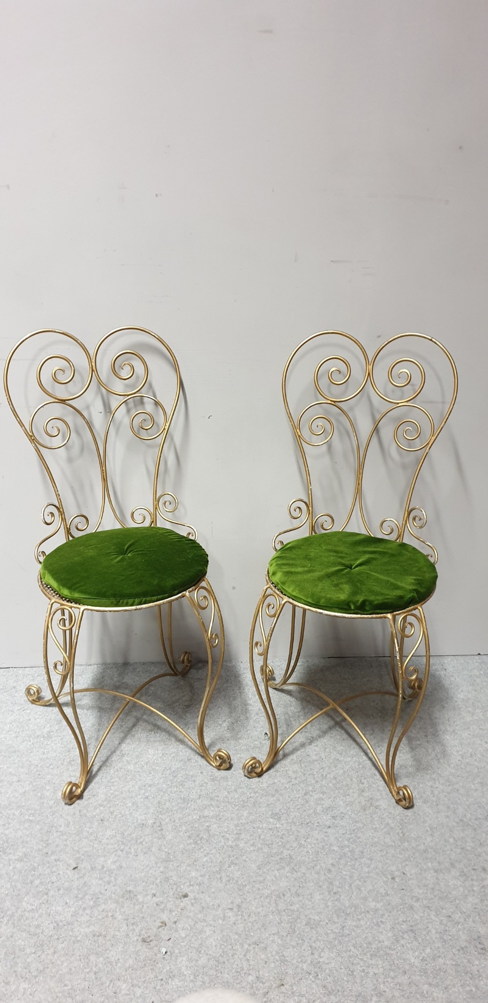 Great Pair French Conservatory Chairs