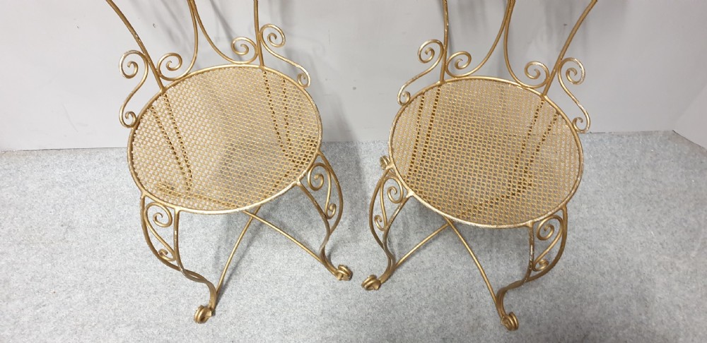 Great Pair French Conservatory Chairs View III