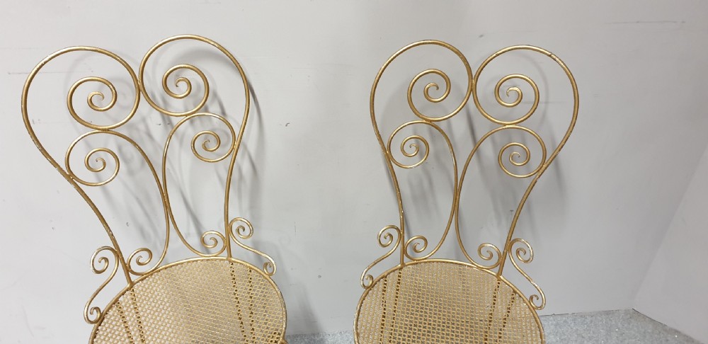 Great Pair French Conservatory Chairs View IV