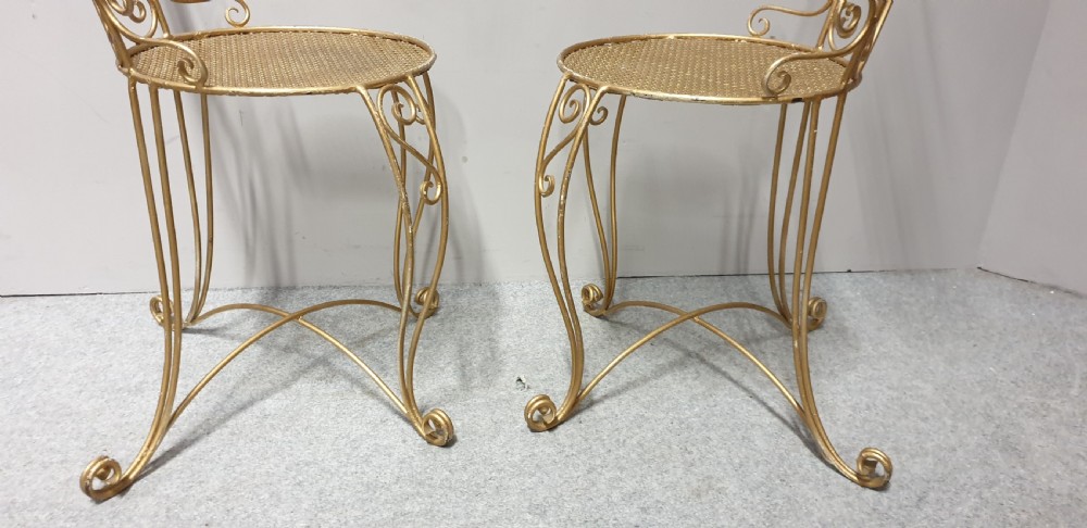 Great Pair French Conservatory Chairs View V