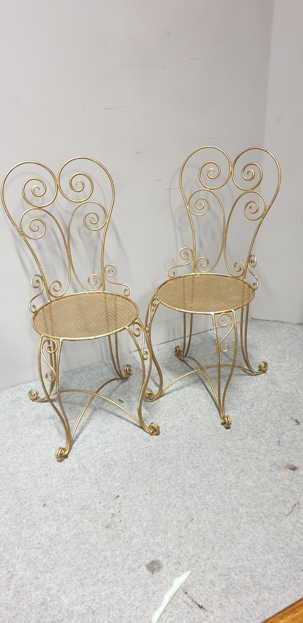 Great Pair French Conservatory Chairs View VII