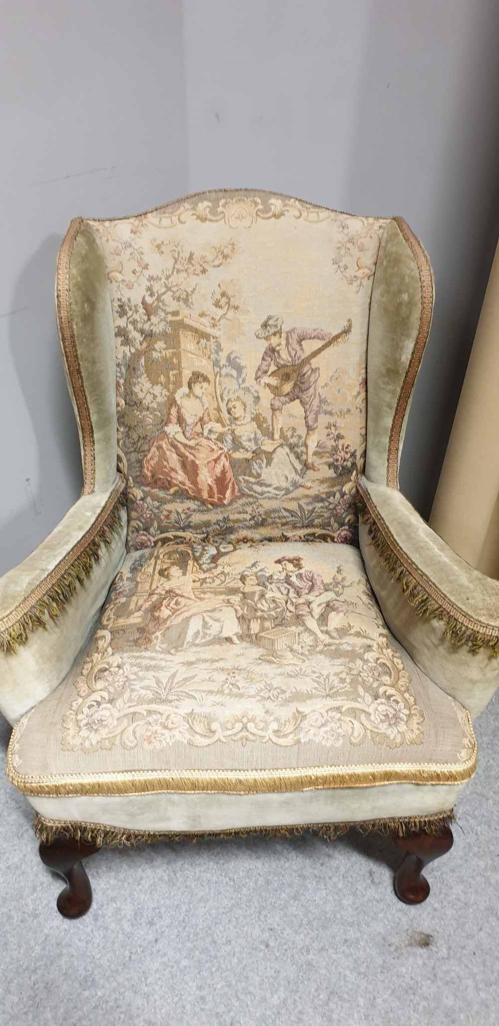 Pair Wing Armchairs of Small Proportions  View II