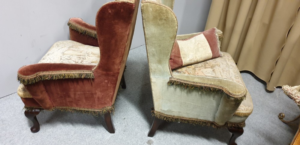 Pair Wing Armchairs of Small Proportions  View VII