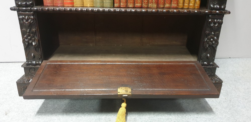 Flemish Oak Open Bookcase View VI