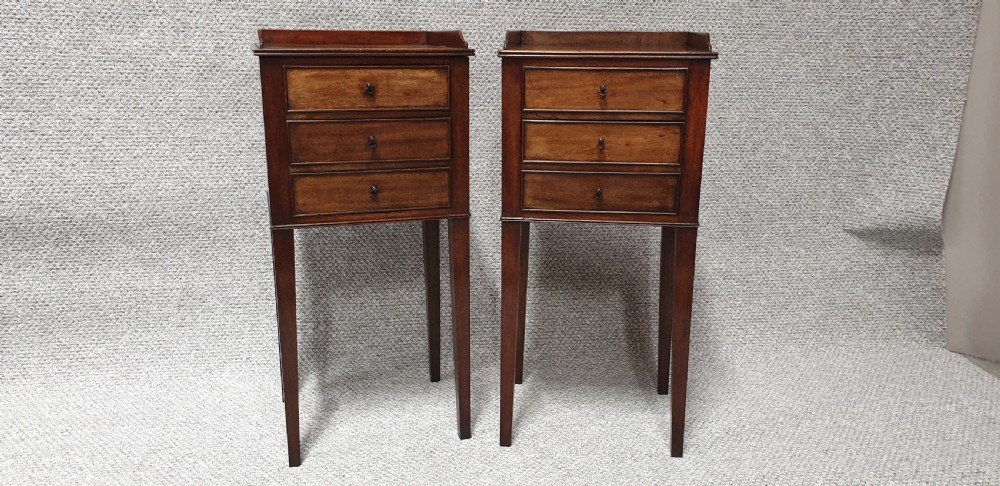 Good Pair Georgian Bedside Chests of Drawrrs View II