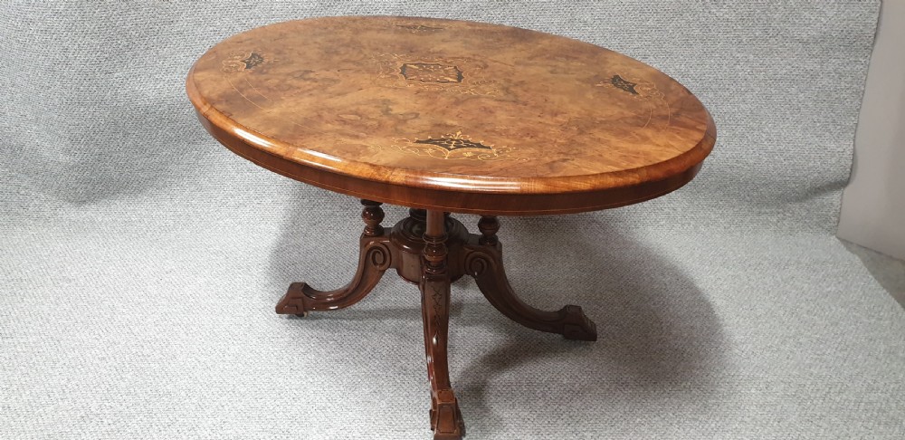 Victorian Burr Walnut Dining Table  View VII