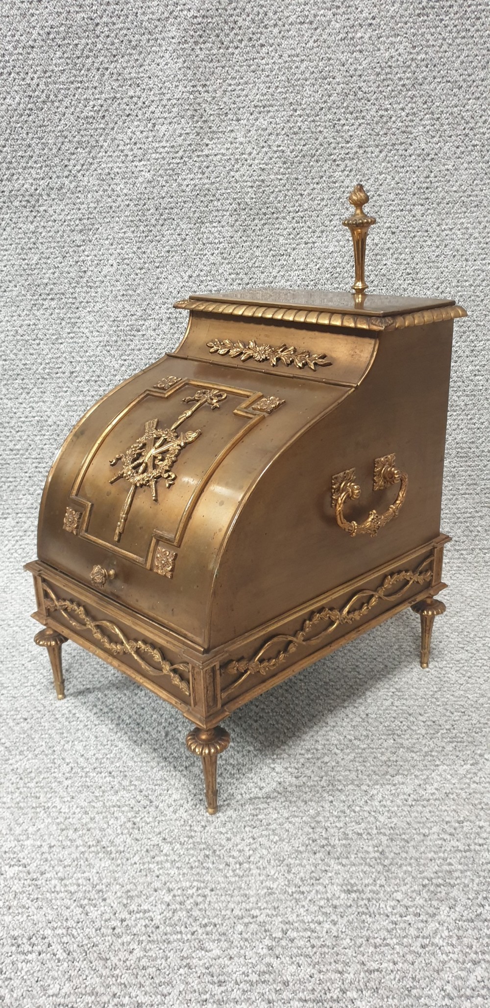 Wonderful French Brass Coal Log Bin