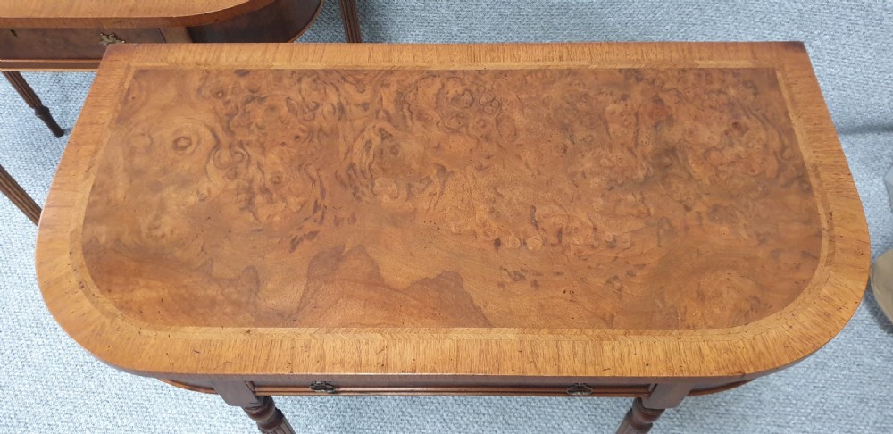 Pair Burr Walnut Console Tables View III