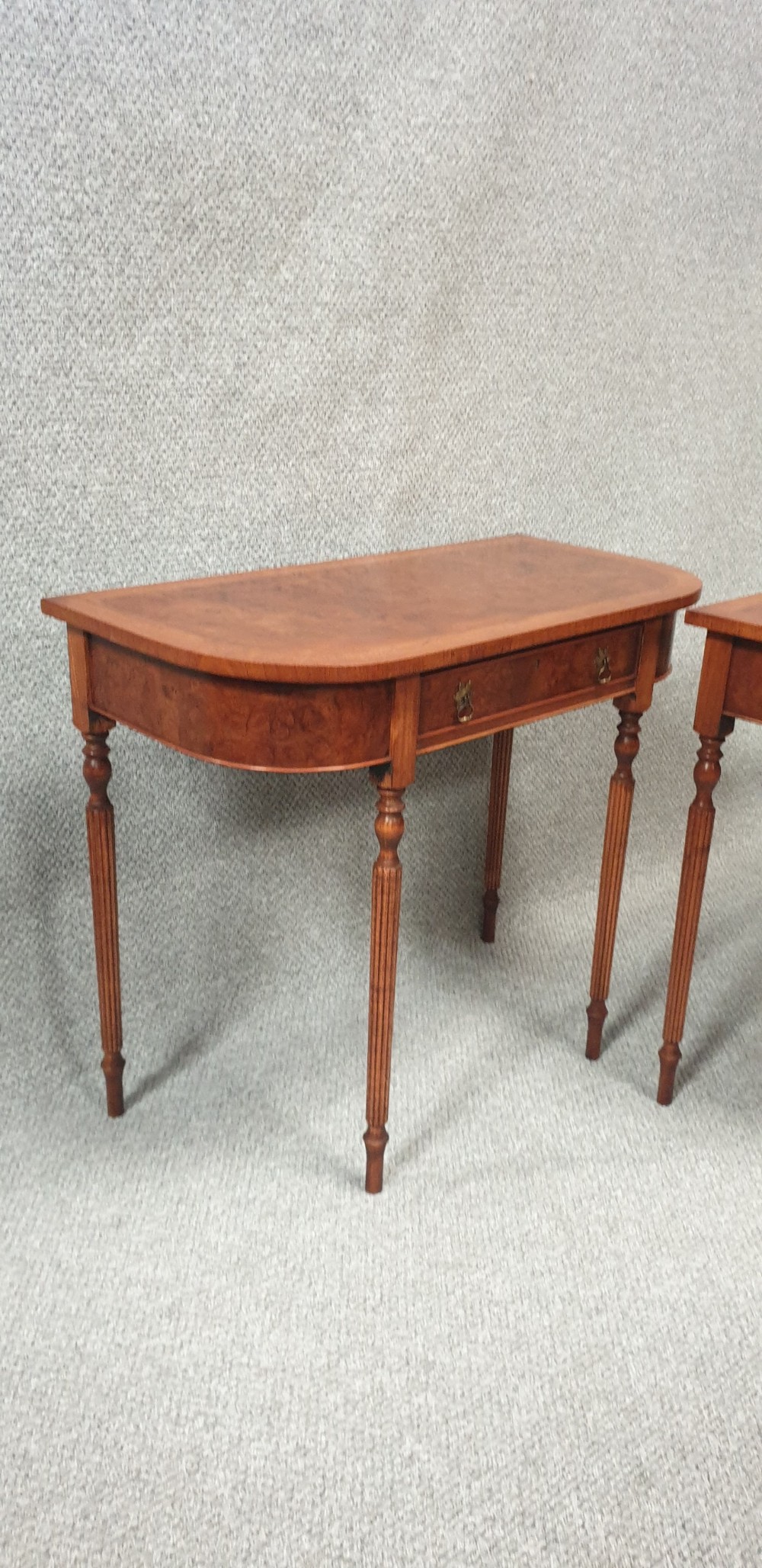 Pair Burr Walnut Console Tables View V