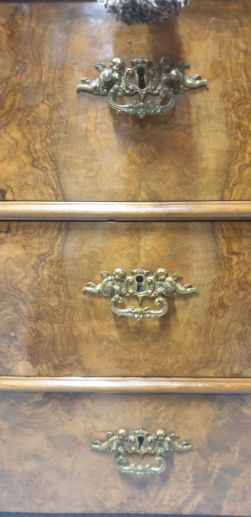 Outstanding Burr Walnut Concave Chest of Drawers View IV