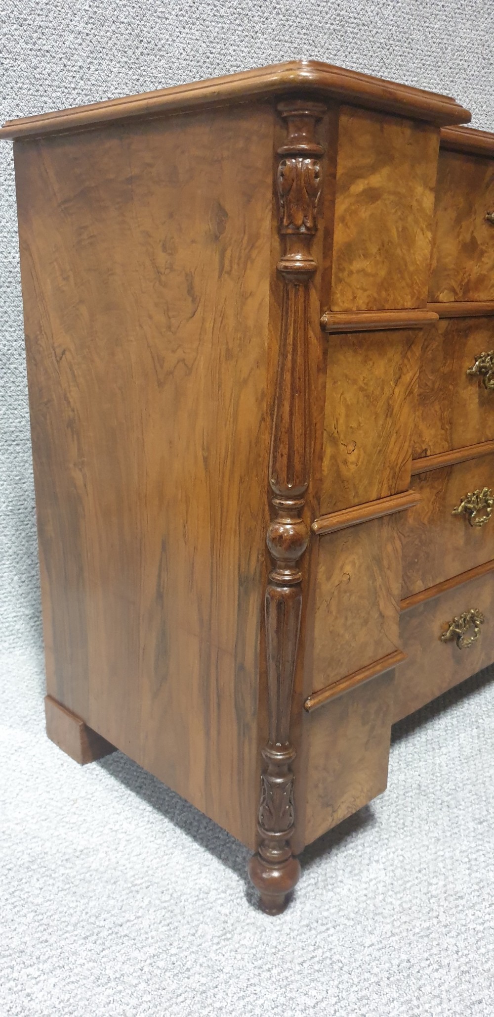 Outstanding Burr Walnut Concave Chest of Drawers View V