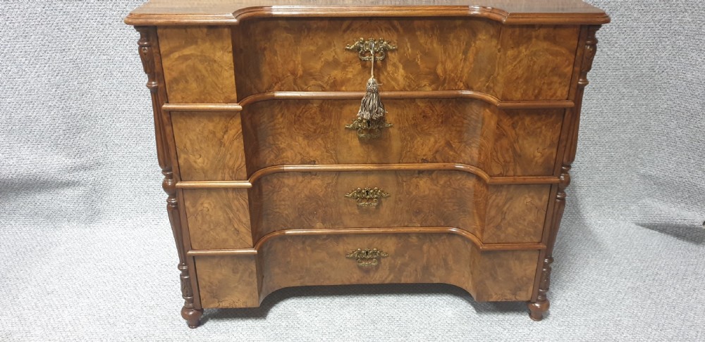 Outstanding Burr Walnut Concave Chest of Drawers View VIII