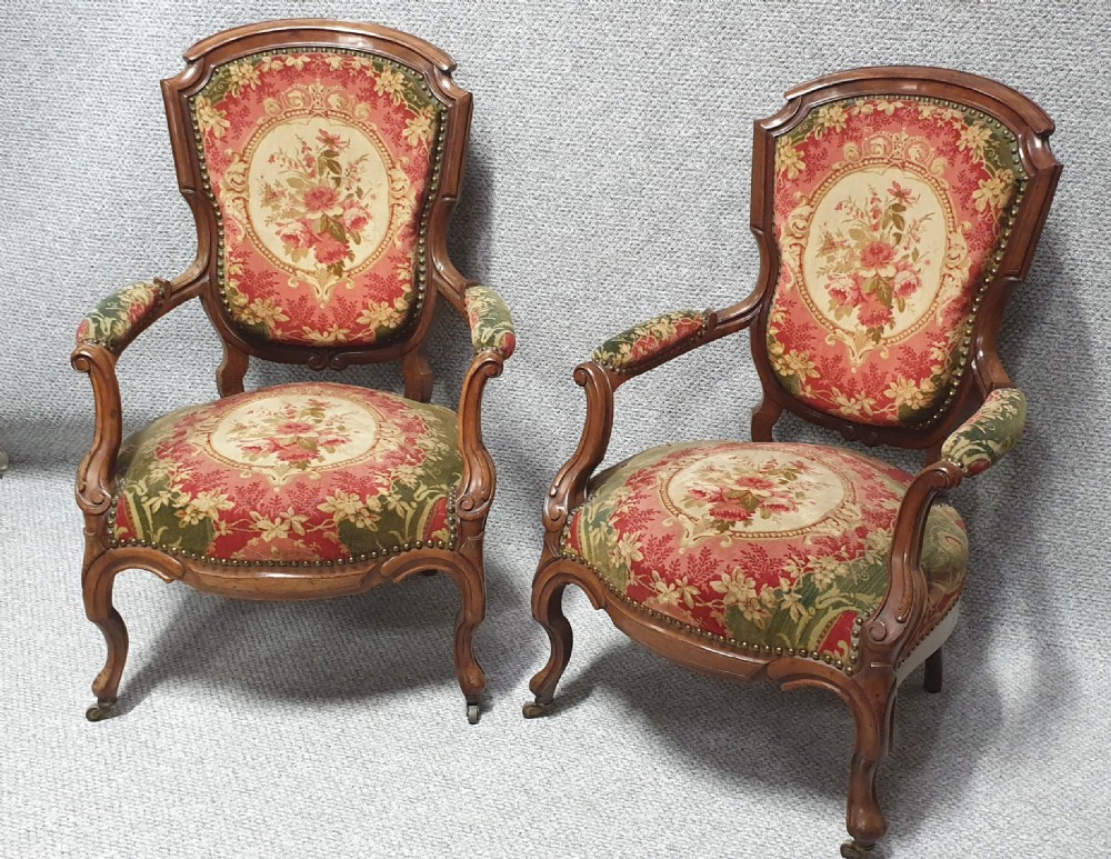 Fab Pair of Victorian Armchairs 
