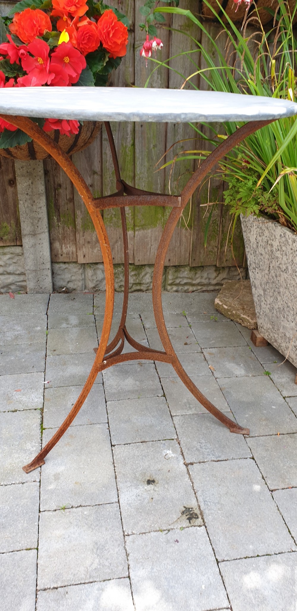 PAIR ZINC TOPPED CONSERVATORY TABLES View II