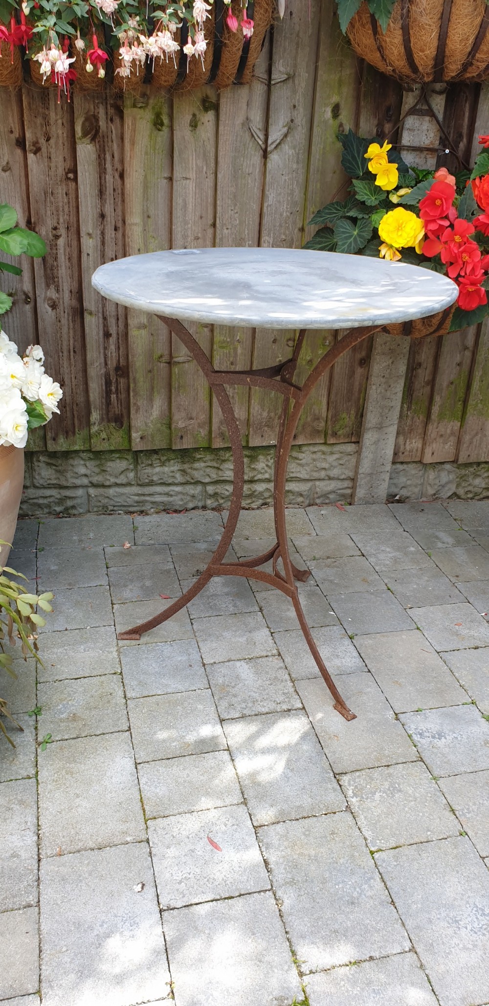 PAIR ZINC TOPPED CONSERVATORY TABLES View IV