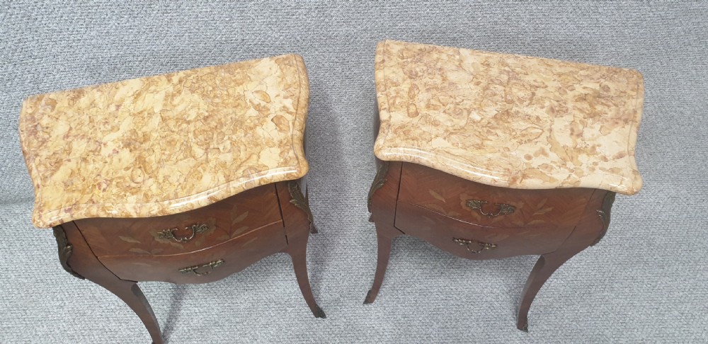 French Oversized Marquetry Bedside Lamp Chests View VI