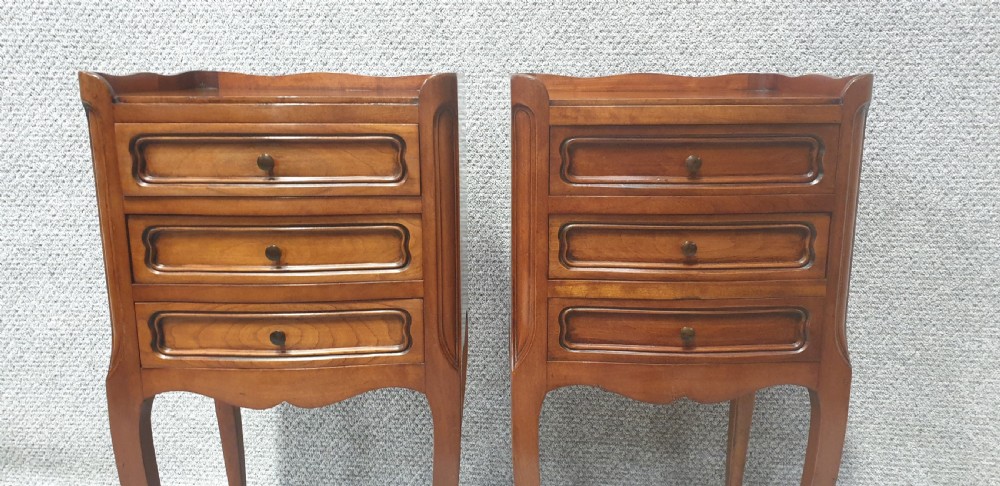 Pair French Bedside chest of Drawers View V