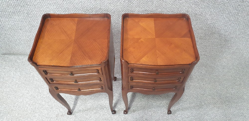 Pair French Bedside chest of Drawers View VI