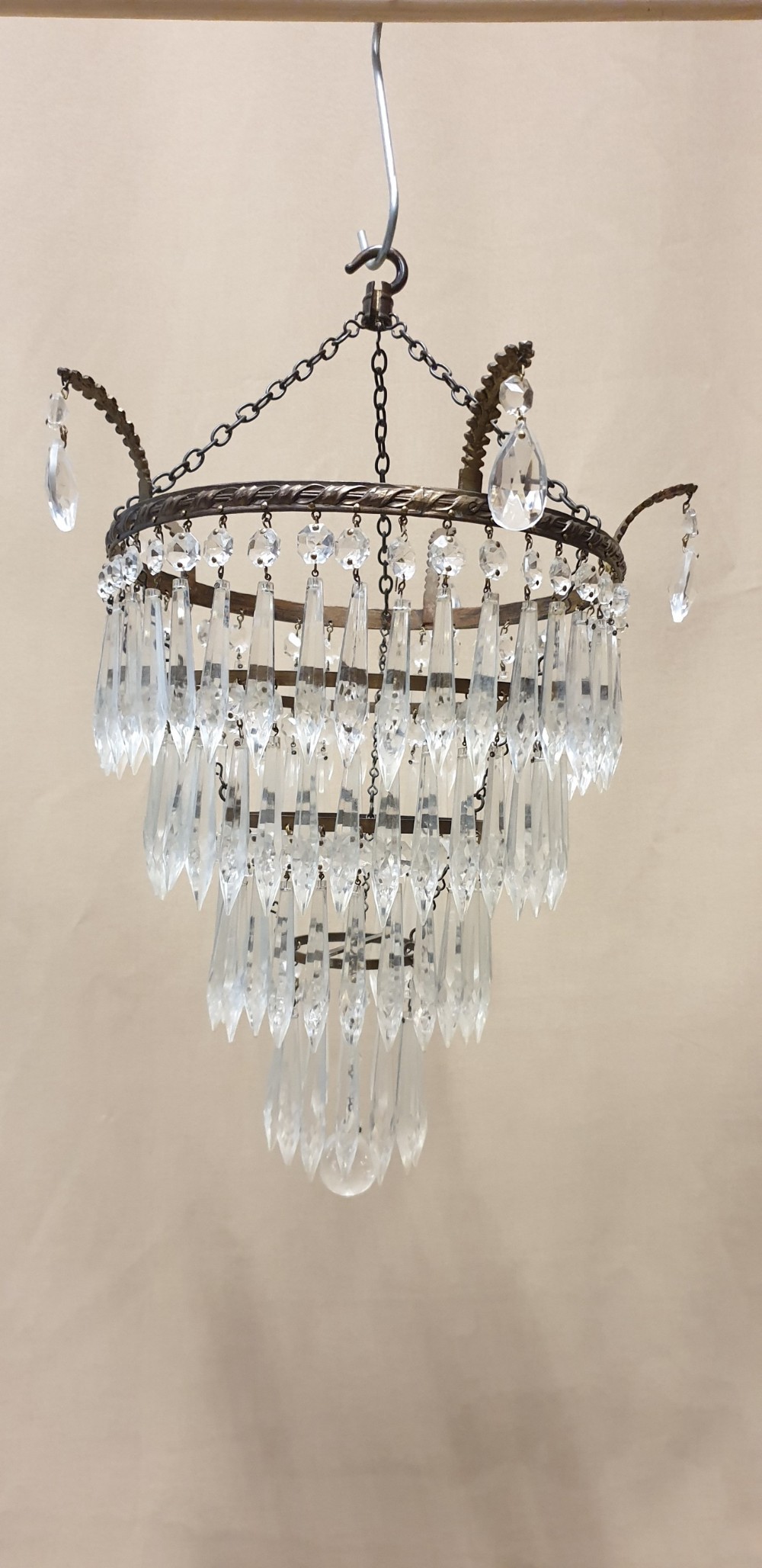Four Tier Cut Crystal Light Fitting