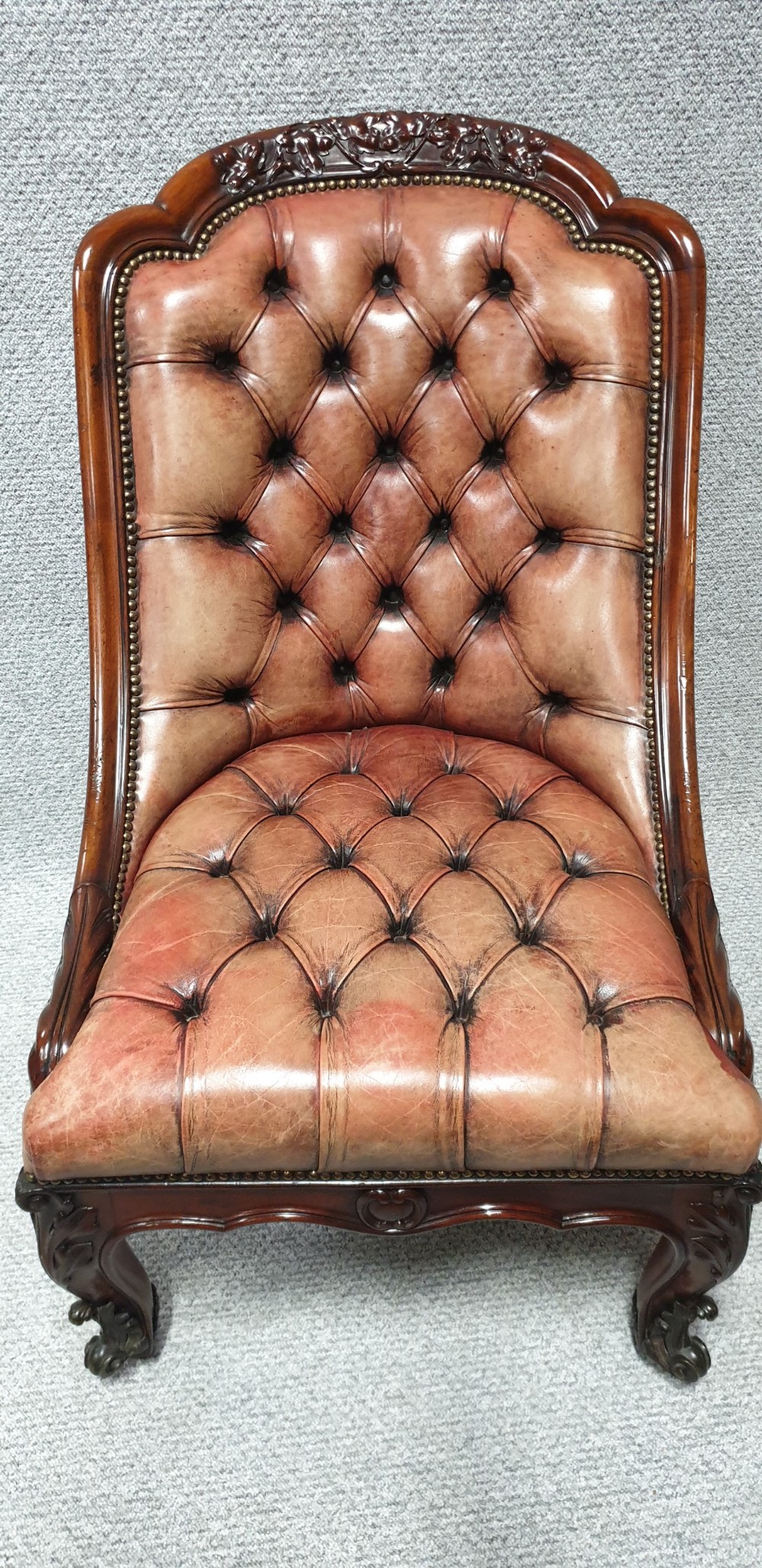 Superior Mahogany Leather Library Chair View II