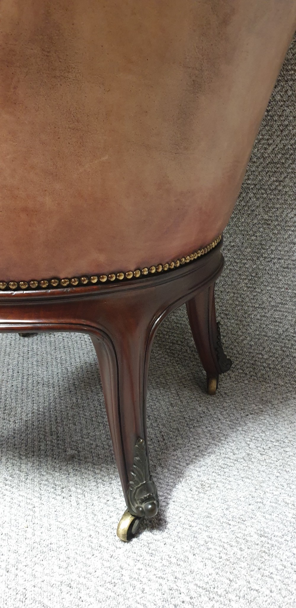 Superior Mahogany Leather Library Chair View VIII