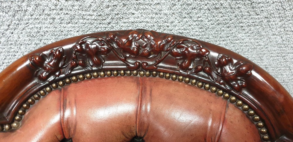 Superior Mahogany Leather Library Chair View X