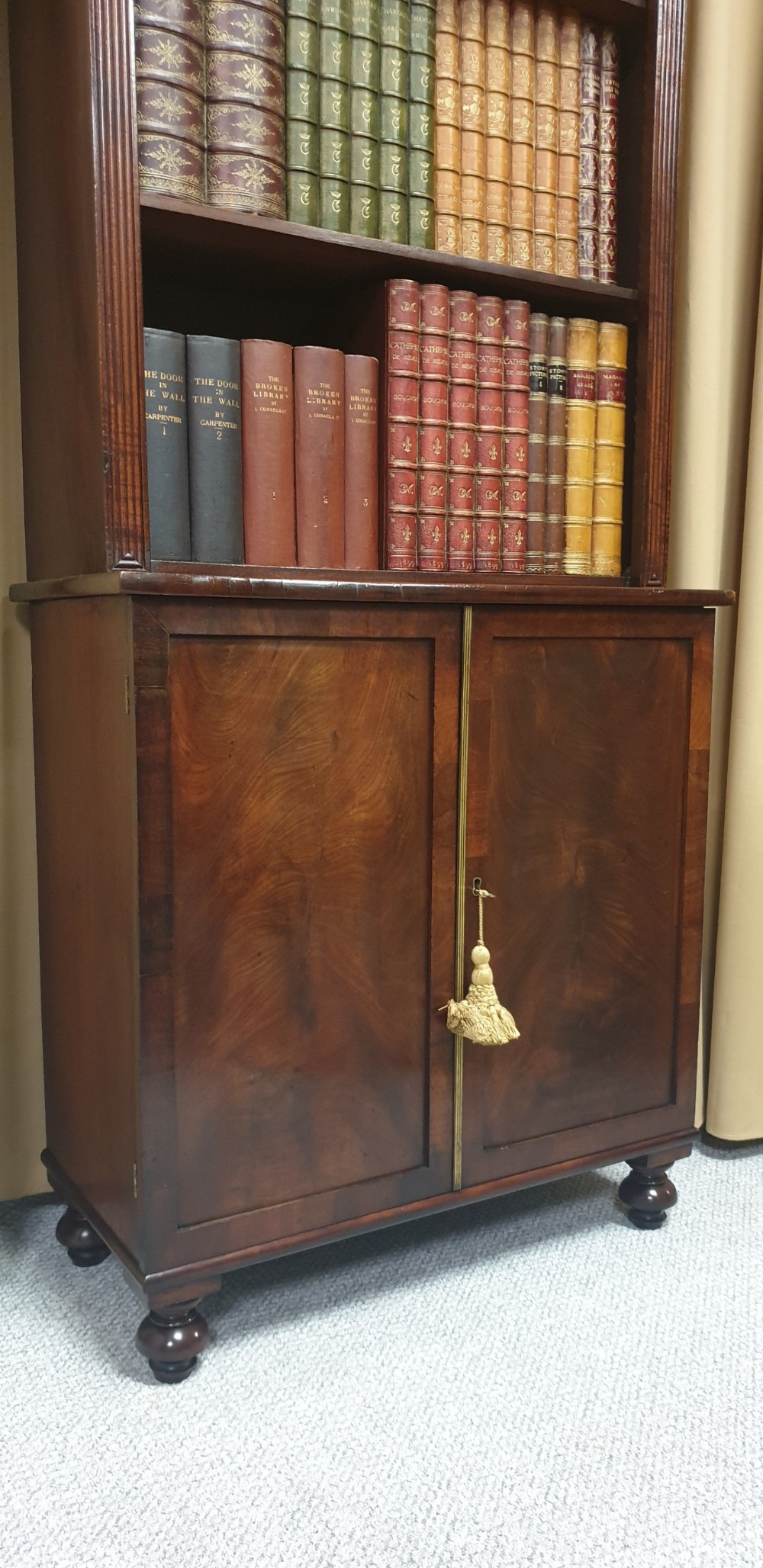 Regency Open Bookcase on Cupboard View IV