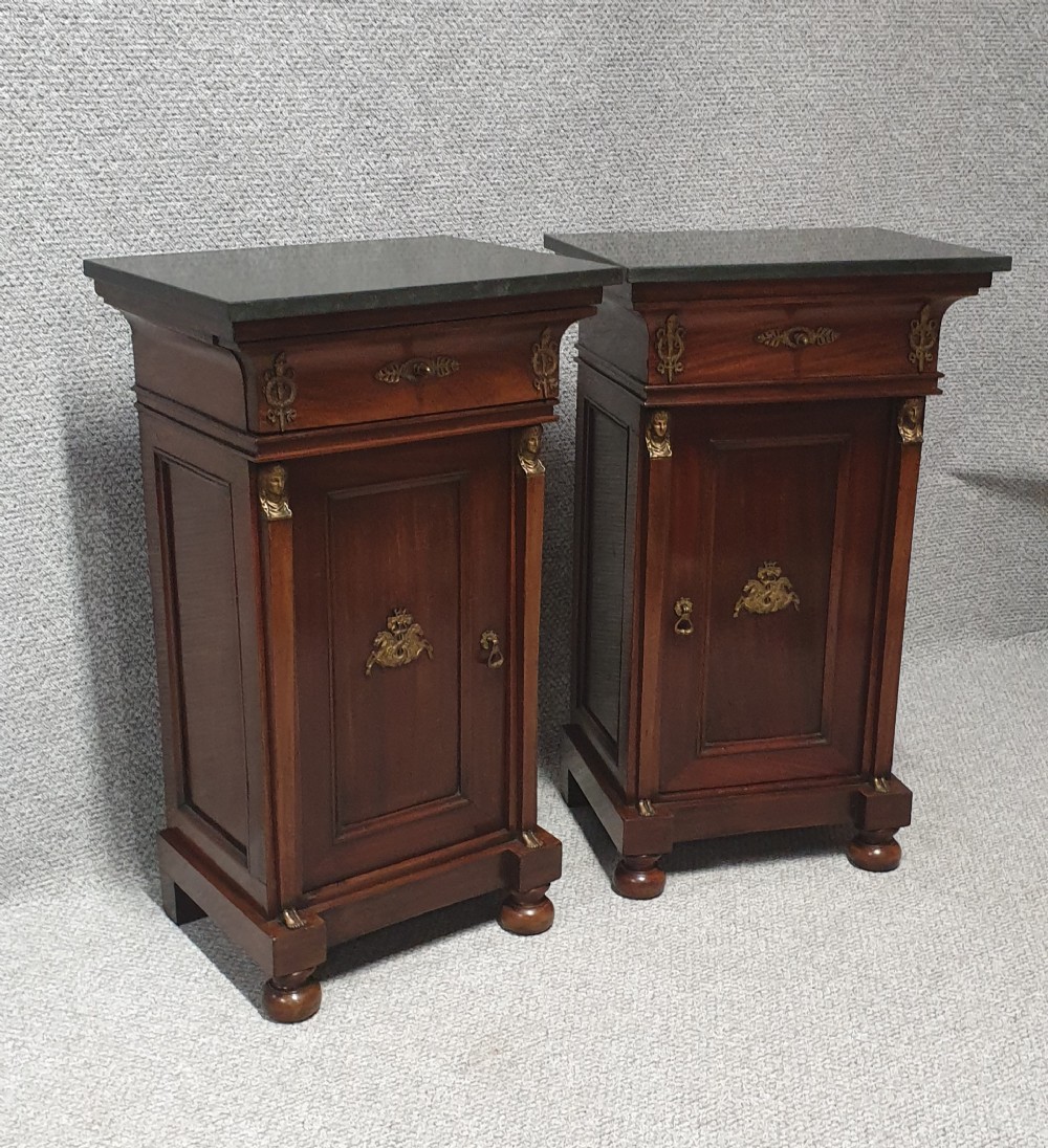 Superb Pair Empire Mahogany Cabinets