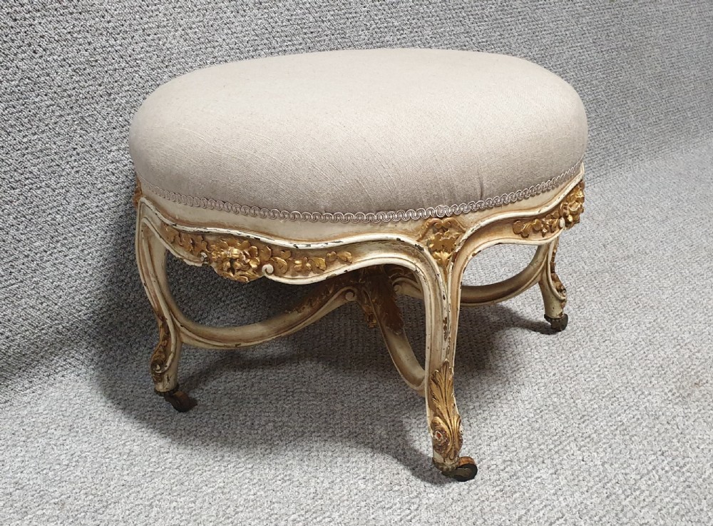 French Painted Round Stool View III