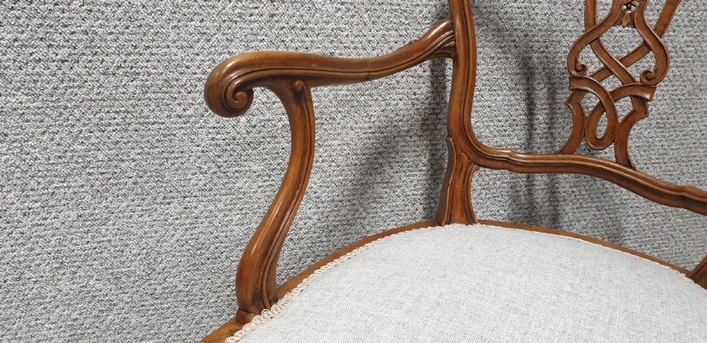 Pretty French Walnut Chair View VIII