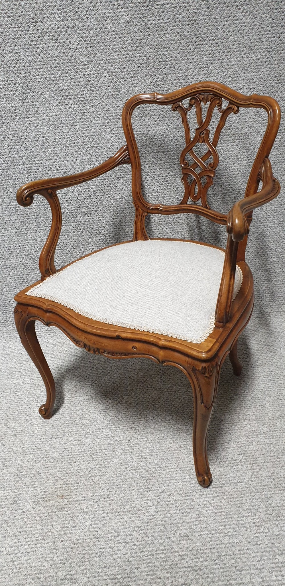 Pretty French Walnut Chair View X
