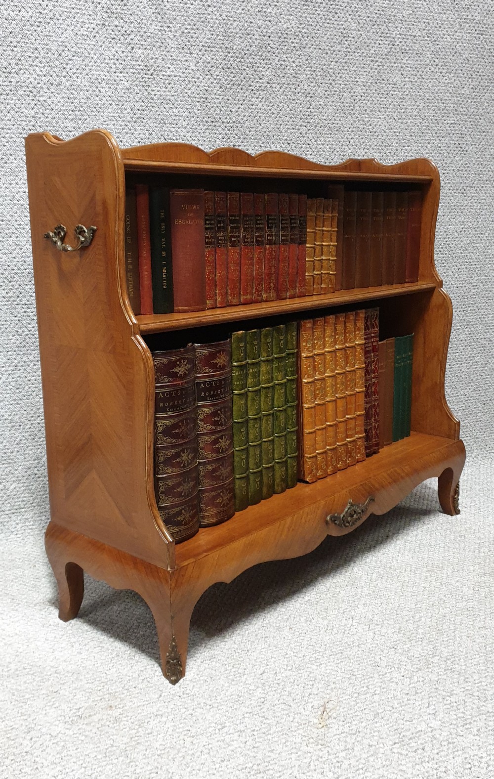 Pretty French Walnut Open Bookcase