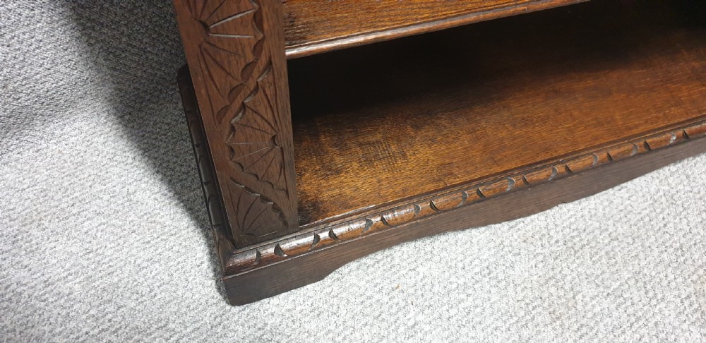 Solid Oak Adjustable Open Bookcase  View III