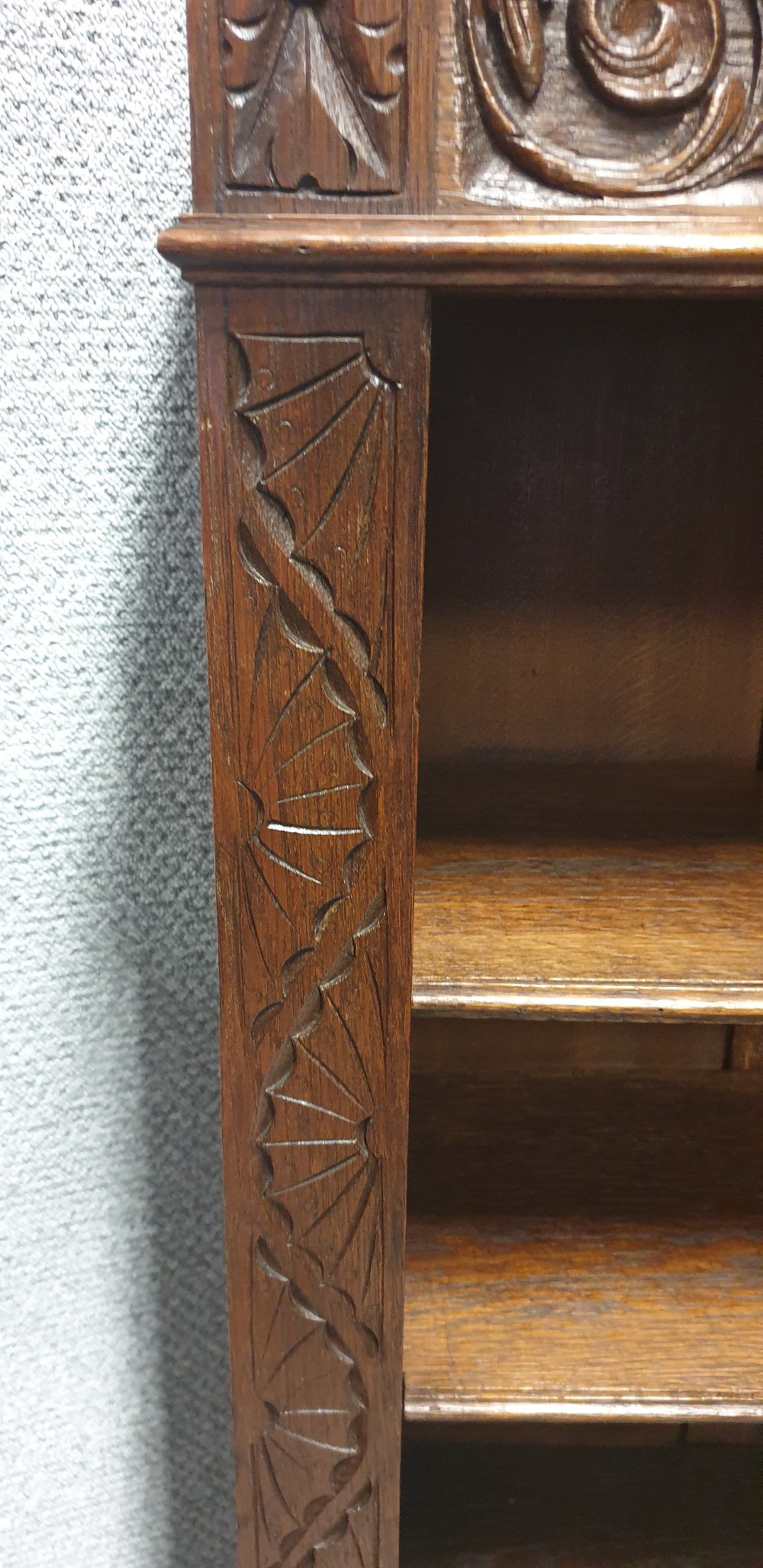 Solid Oak Adjustable Open Bookcase  View IV