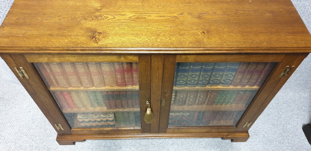 Solid Oak Low Adjustable Bookcase  View V