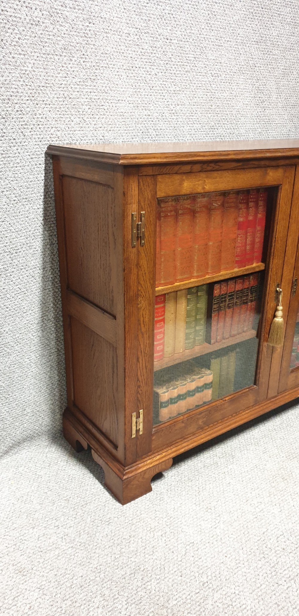 Solid Oak Low Adjustable Bookcase  View VII