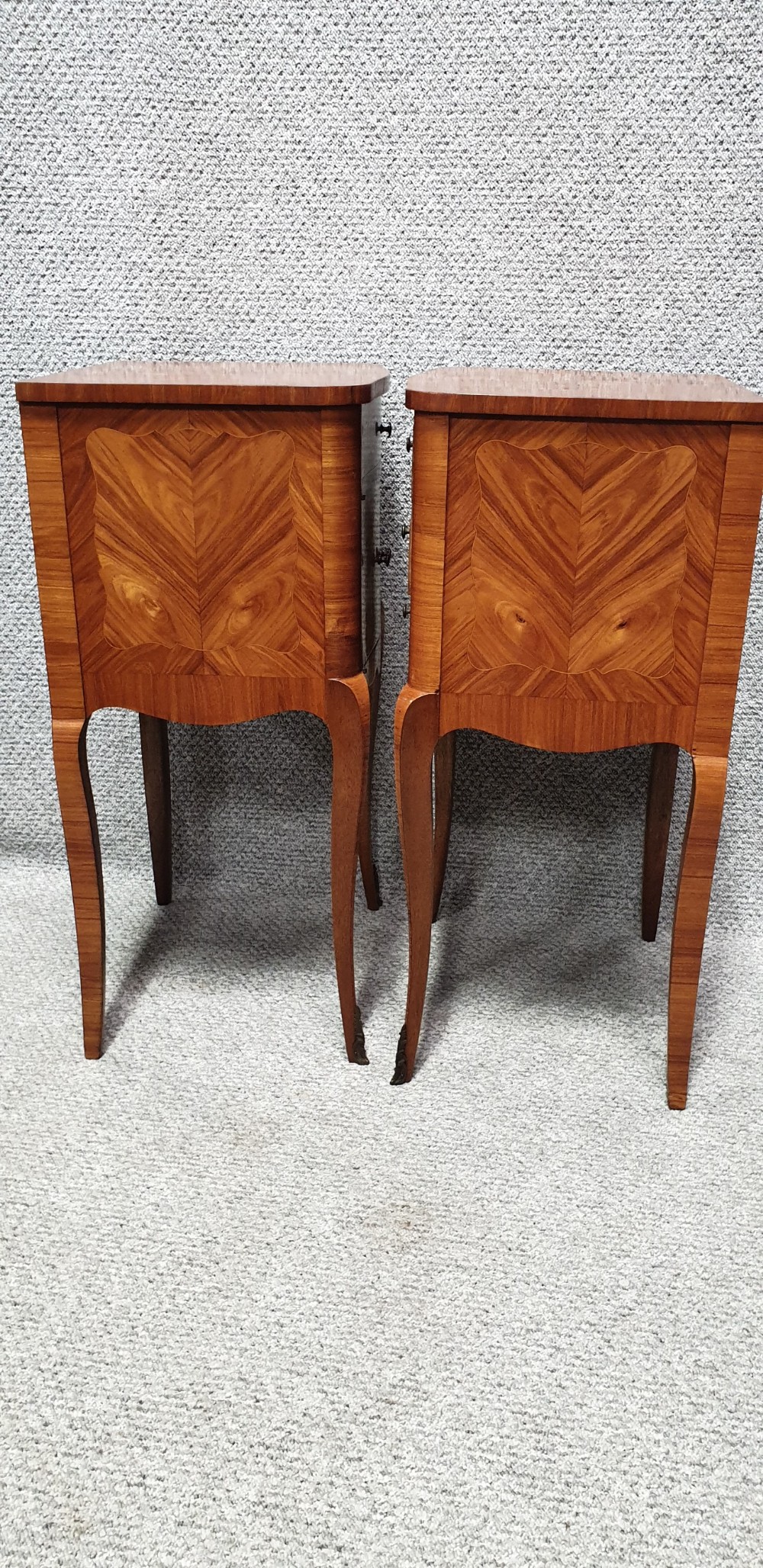French oversized Marquetry Bedside Cabinets View V