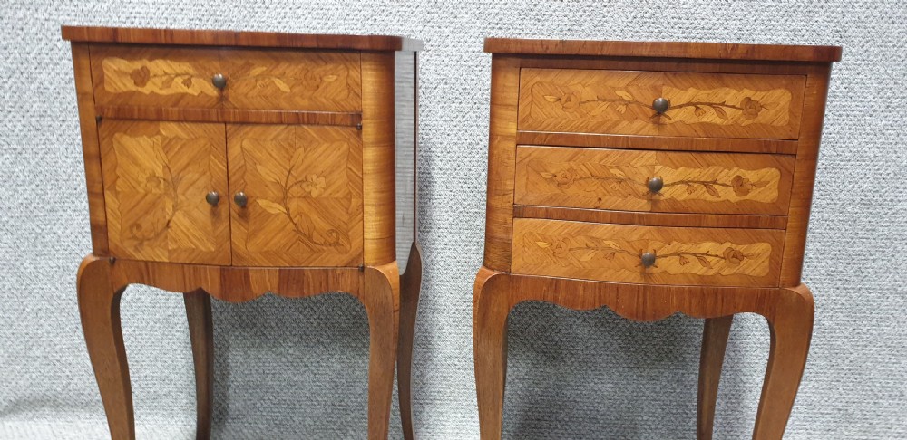 French oversized Marquetry Bedside Cabinets View VII