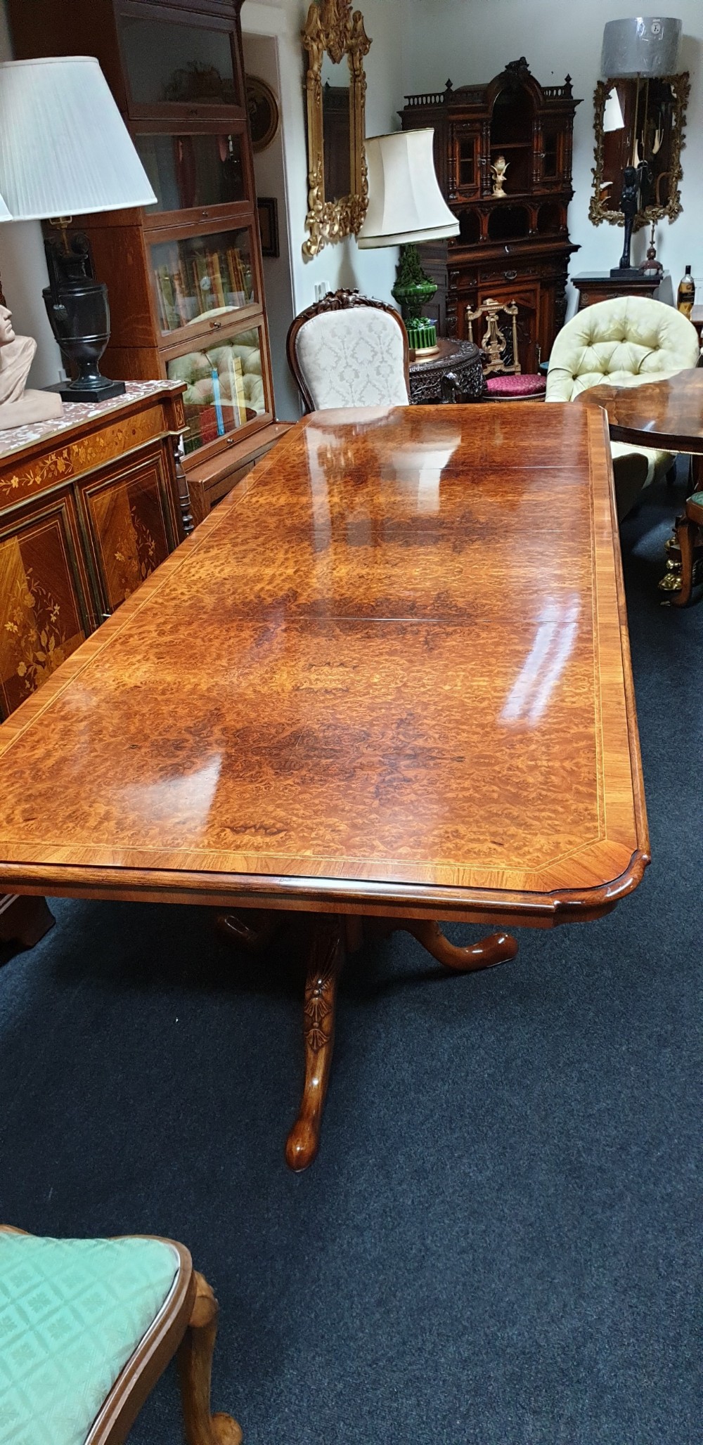 12 Seater Burr Walnut Dining Table