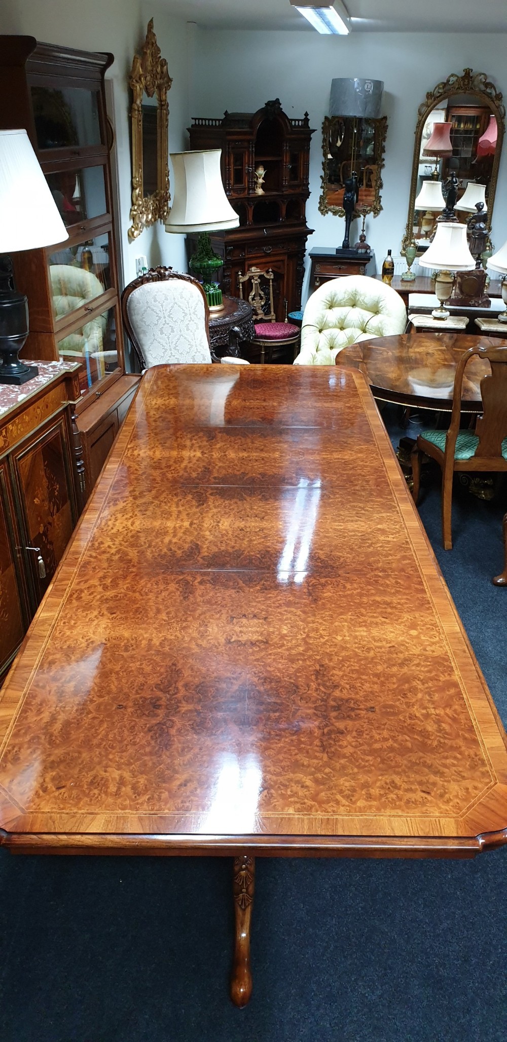 12 Seater Burr Walnut Dining Table View II