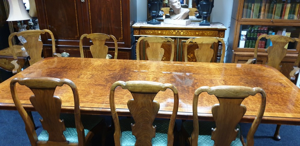 12 Seater Burr Walnut Dining Table View IX