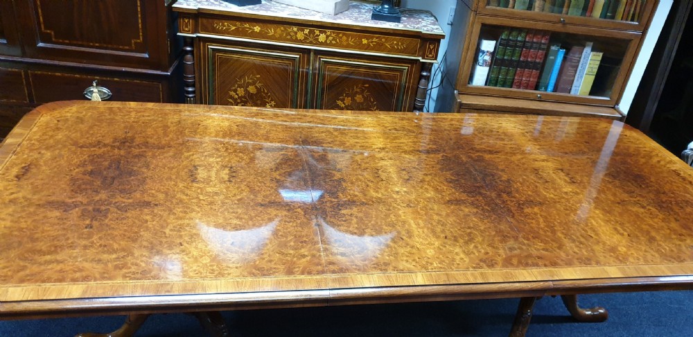 12 Seater Burr Walnut Dining Table View XII